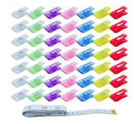 ONEBO 49 Pcs Sewing Quilting Crafting Clips,Multi-Purpose Sewing Clips,Mini Clamps, Plastic Clips,for Sewing, Quilting, Crocheting, Crafting and Knitting(7 Colours)