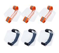 ONEBO 6 Pcs ID Card Armband Holder,Doorman Staff Armband,Reflective Adjustable Elastic Armband ID Fixing Clip,for Emergency Workers Security Staff Doorman(3 orange + 3 black, 2 sizes)