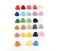 ONEBO 60 Pcs Mini Knitting Hats,Mini Woolly hat for Wine Bottle Decoration,Christmas Minis Knitting Hats,Wool Yarn Hair Accessories,Cute Doll Hat,for Craft Art Projects and Decoration(Random colour)