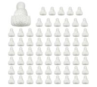 ONEBO 60 Pcs Mini Knitting Hats,Wooden Peg Dolls Hats with Pom Pom Balls,Christmas Mini Knitting Hat,Wool Yarn Hair Accessories,Cute Doll Hat,for Craft Art Projects and Decoration(white)