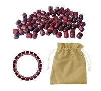 ONEBO 80 Pcs Sandalwood Barrel Bead, Natural Sandalwood Beads, 6.5x6mm, Wood Beads, Reddish Brown,Suitable for Bracelet DIY, Jewellery Making,Furniture Decoration,Includes 150x125mm Drawstring Pocket