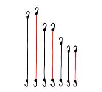 ONEBO Elastic Cord - 7 Pieces Bungee Cords with Hooks, Bungee Straps 1.5x Stretching, for Camping, Outdoor Activities, Securing Luggage, Organizing Tools, Daily Household