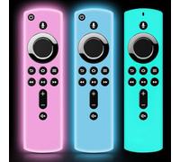 ONEBOM (3 Pack) TV Remote Cover Case, Silicone Remote Cover, Remote Control Cover(Glow Pink+Glow Blue+Sky Blue)