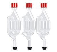 ONEBOM Fermentation Airlock 3 Pack, S Type Airlock Twin Bubble with Grommets for Wine Sauerkraut Making