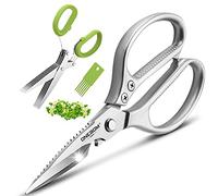 ONEBOM Kitchen Shears 2 Pack,Multi-Function Kitchen Scissors Heavy Duty Sharp 304 Stainless Steel, Sliver Apartment Kitchen Accessories Cooking Shears for Chicken,Meat,Fish,Poultry(Sliver)