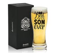 Onebttl Beer Glass Mug for Son - Birthday, Graduation, Love, Care, Adulthood Gift From Dad, Father, Mom, Mother, Friends - 15oz/440ml - Best Son Ever