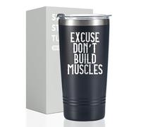 Onebttl Cool Gym Workout Gifts for Men, Guys, Lovers, Personal Trainer, 20oz Stainless Steel Tumbler with Lid Straw for Christmas, Birthday - Muscles Laser