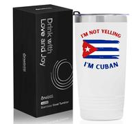 Onebttl Cuban Gifts with Cuba Flag, Cuba Cuban Souvenirs, 20oz Stainless Steel Insulated Travel Mug, Perfect for Cuban Men & Women on Birthday & Christmas - I'm Not Yelling I'm Cuban