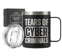 Onebttl Cybersecurity Gifts, 12oz Stainless Steel Insulated Coffee Mug, Cyber Security Expert Gift, Programmer Gift for Men, Tear of the Cyber Criminal