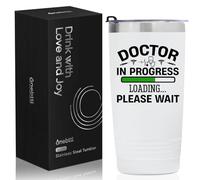 Onebttl Doctor in Progress Gifts for Med School Students, Graduation and Birthday Presents, 20oz Engraved Stainless Steel Insulated Travel Mug, Perfect for Christmas - White