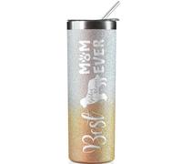 Onebttl Golden Retriever Gifts, Dog Lover Gifts, Gifts for Dog Mom, Dog Owner, 590ml Skinny Tumbler Glitter Gold & Silver, Best Golden Retriever Mom Ever, (IFUK-SKNNY-GS-LZR-GD-MOM)