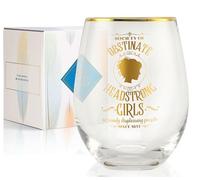 Onebttl Jane Austen Gifts for Women, 18oz Stemless Wine Glasses, Perfect for Pride & Prejudice Book Lovers for Birthday, Christmas