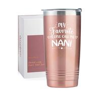 Onebttl Nani Gifts, Insulated Stainless Steel Wine Tumbler with Lid, For Grandma on Birthday, Mother’s Day, Christmas, 20 oz, Call me Nani, Rose gold