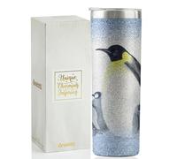 Onebttl Penguin Gifts for Women Teens, 20 oz Insulated Stainless Steel Tumbler With Lid and Straw - Cute Glitter Penguins in The Snow for Birthday, Mother's Day