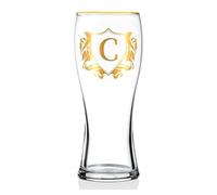Onebttl Personalised Beer Glass, Custom Alcohol Gifts for Beer Lovers, Unique Birthday, Christmas Gifts for Uncle, Husband, Dad, Boyfriend, with Initial C