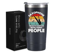 Onebttl Saxophone Gifts for Men, Saxophone Player Tumbler, Insulated 20oz Stainless Steel Travel Tumbler with Straw, Brush, Lid, and Gifts Box, Jazz Lover Gifts