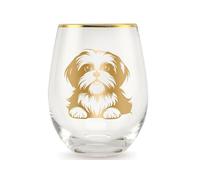 Onebttl Shih Tzu Gifts for Women, Dog Mom, Dog Lover Gifts for Women Dog Owner, 17 Oz Stemless Wine Glass