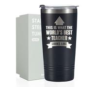 Onebttl Teacher's Tumbler, 20oz Stainless Steel Cup with Lid & Straw for Teacher Day, End of School & Christmas