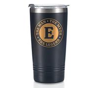 Onebttl The Man The Myth The Legend Mug with Initials, Monogrammed Stainless Steel Travel Tumbler for Men, Funny Personalised Coffee Cup, Custom Birthday Christmas Gifts for Him, 590 ml, E