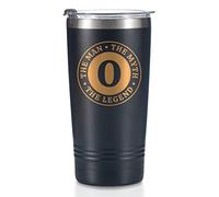 Onebttl The Man The Myth The Legend Mug with Initials, Monogrammed Stainless Steel Travel Tumbler for Men, Funny Personalised Coffee Cup, Custom Birthday Christmas Gifts for Him, 590 ml, O