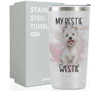 Onebttl Westie Glitter Tumbler, 20oz (590ml), Lid & Straw, Perfect for Westie Lovers - Christmas, Birthday Gifts