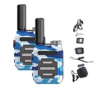 Onecandforal Walkie Talkies, Waterproof & Shock Resistant Walkie,Rechargeable Portable Communication Devices for Outdoor Work, Hiking, and Travel (Camo Blue,2pcs)