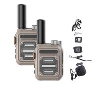 Onecandforal Walkie Talkies, Waterproof & Shock Resistant Walkie,Rechargeable Portable Communication Devices for Outdoor Work, Hiking, and Travel (Khaki,2pcs)