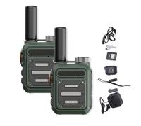Onecandforal Walkie Talkies, Waterproof & Shock Resistant Walkie,Rechargeable Portable Communication Devices for Outdoor Work, Hiking, and Travel (Army Green,2pcs)