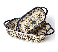 Onecci Blue Ceramic Baking Set, rectangular, set of 2, lasagne baking set