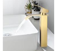 ONECE Waterfall Tall Basin Tap with Gold Bathroom Mixer Tap
