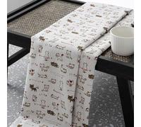 ONECHANCE Cotton Linen Fabric by The Metre 150cm Wide Printed Decorative Fabric for DIY Projects Tablecloth Making Color Cats Size 2 Metres