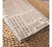 ONECHANCE Cotton Linen Printed Fabric by The Metre Decorative Fabric for DIY Projects and Tablecloth Making Color Newspaper Size 1 metre