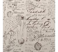 ONECHANCE Newspaper Printed Fabric by The Metre Cotton Linen Blend Material Decorative Fabric for DIY Crafts Projects (Letter, 1 Metre)