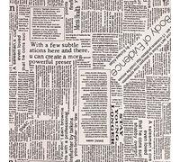 ONECHANCE Newspaper Printed Fabric by The Metre Cotton Linen Blend Material Decorative Fabric for DIY Crafts Projects Color Newspaper Brown Size 1 Metre