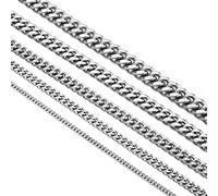OneChance Women Men Chunky Cuban Chain Necklace, 10mm Width, 40cm Length, Stainless Steel with Gift Box