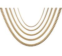 OneChance Women Men Chunky Cuban Chain Necklace, 12mm Width, 80cm Length, Stainless Steel, Gold Plated, with Gift Box