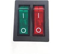 ONECM 1pc KCD3 Double Boat Rocker Switch Toggle 6 Pin On-Off 20A 125VAC(Color:Red Green) (Color : Green)