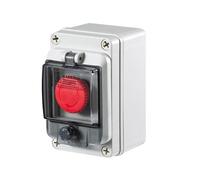ONECMN Emergency Stop Control Box Outdoors Button Switch Cassette Tape Protect Shield Waterproof Urgent Stop Button Control Box Ip67 (Color : 1, Size : 2NC)
