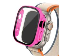 ONECMN Glass case For Apple Watch Ultra 2 case 49mm smar twatch PC Bumper Screen Protector Tempered Cover iwatch series band Accessories(Barbie 19,Ultra 2 49mm)