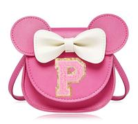 ONECOCOA Toddler Purse Gifts for Girls, Little Girl Purse Kids Wallet Crossbody Bag Birthday Gifts for 3-8 Year Old Girl, Rose-pink Initial, P