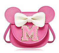 ONECOCOA Toddler Purse Gifts for Girls, Little Girl Purse Kids Wallet Crossbody Bag Birthday Gifts for 3-8 Year Old Girl, Rose-pink Initial, M