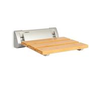 oneConcept Arielle Shower Seat - Folding Seat with Bamboo Surface, Aluminium Alloy Mounting, Max. Weight: 160 kg, incl. Mounting Material, Type: Arielle, brown