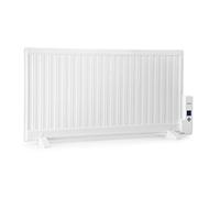oneConcept Wallander - Oil Radiator, Oil Heating, Electric Heating, Thermostat Steplessly Regulated, Weekly Timer, LED Display, Ultra-Thin, Standing or Wall Mount, 1000 W Heater, White