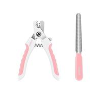 OneCut 4.7" Small Dog & Cat Nail Clipper Stainless Steel Cat Claw Trimmers for Rabbits, Guinea Pigs, Birds, Puppies, Kittens and Small Animals Pet Nail Clipper for Professional and Home Use (Pink)