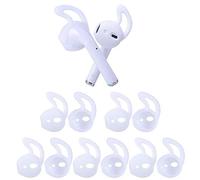OneCut 5 Pairs Silicone Ear Tips Compatible for AirPods 1&2, Anti-Slip Sport Earbud Tips, Anti-Drop Ear Hook Gel Headphones Protective Accessories (White)