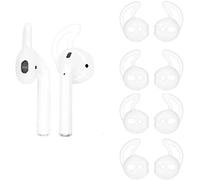 OneCut 5 Pairs Silicone Ear Tips Compatible for AirPods 1&2,Silicone Soft Anti-Slip Sport Earbud Tips, Anti-Drop Ear Hook Gel Headphones Earphones Protective Accessories Tips (Clear)
