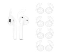 OneCut 5 Pairs Silicone Ear Tips Compatible for AirPods 1&2,Silicone Soft Anti-Slip Sport Earbud Tips, Anti-Drop Ear Hook Gel Headphones Earphones Protective Accessories Tips (Clear)