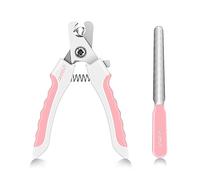 OneCut Dog Nail Clippers for Small, Medium and Large Breed Professional Pet Nail Trimmers -Suitable for Cats, Rabbits and Guinea Pigs with Safety Guard to Avoid Over Cutting (6") (Pink)