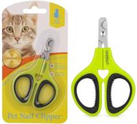 OneCut Pet Nail Clippers, Update Version Cat & Kitten Claw Nail Clippers for Trimming, Professional Pet Nail Clippers for a Cat, Puppy, Kitten & Small Dog (Green)
