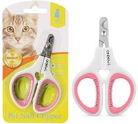 OneCut Pet Nail Clippers, Update Version Cat & Kitten Claw Nail Clippers for Trimming, Professional Pet Nail Clippers Best for a Cat, Puppy, Kitten & Small Dog (Pink)
